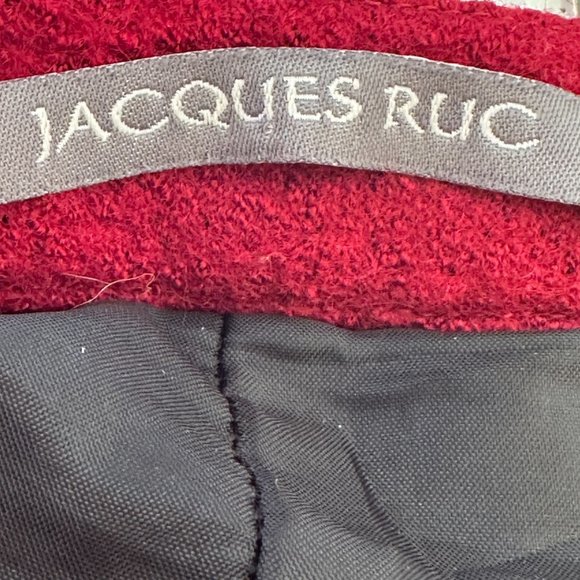 Vintage Jacques Ruc Red Wool Blend A Line Full Skirt 8 - Picture 7 of 10